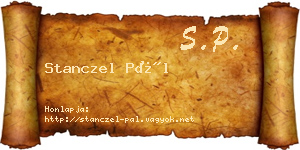 Stanczel Pál névjegykártya