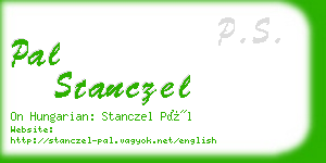 pal stanczel business card